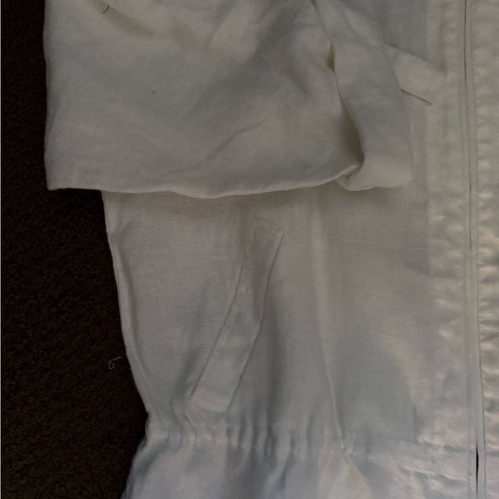 Eileen Fisher White Linen Oversized Jacket Medium - Picture 6 of 6